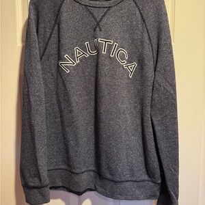 Nautica Gray Crewneck Sweater with Bold Logo